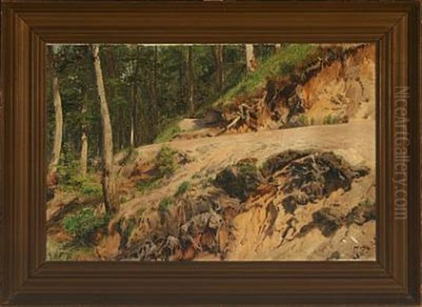 Woodscape Oil Painting by Janus la Cour