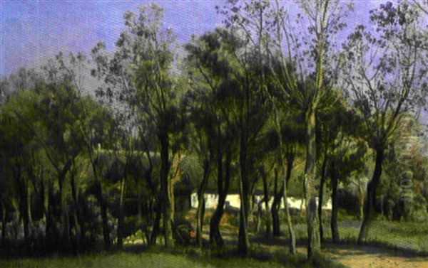 Maison Dans Les Bois Oil Painting by Janus la Cour