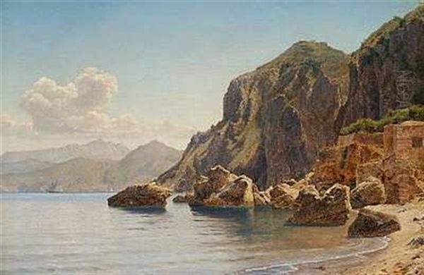 Morgen. Motiv Fra Capri Oil Painting by Janus la Cour