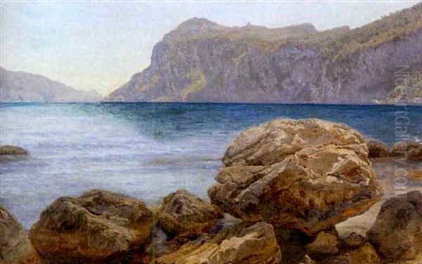 View Of Capri Oil Painting by Janus la Cour