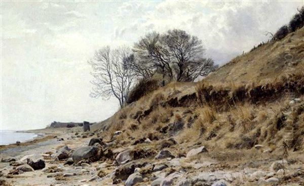 Strandbillede Oil Painting by Janus la Cour