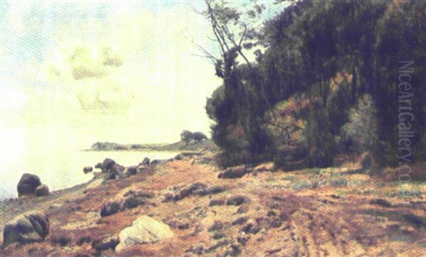 Kystparti Fra Moesgard Strand Oil Painting by Janus la Cour