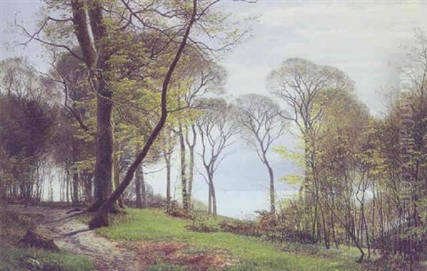 Forarsdag I Marselisborg Skov, Arhus Oil Painting by Janus la Cour