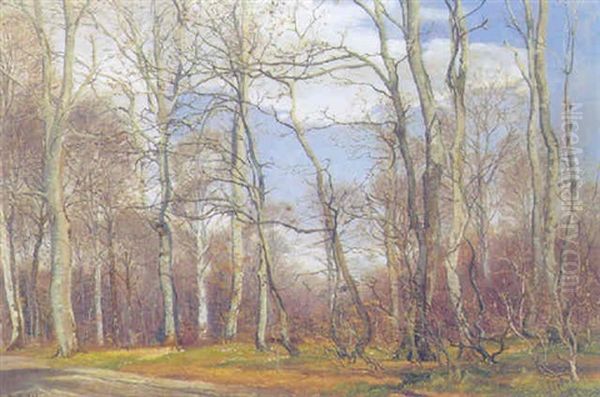 Forarsskov, Riis Skov Oil Painting by Janus la Cour