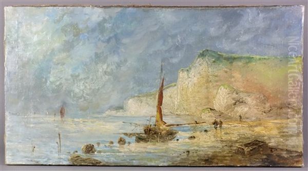 Le Retour De Peche Aux Alentours De Dieppe Oil Painting by Maurice Francois Auguste Courant