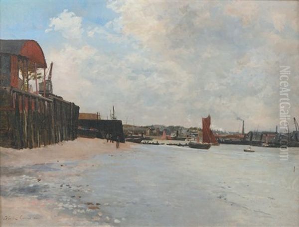 London Banks Oil Painting by Maurice Francois Auguste Courant