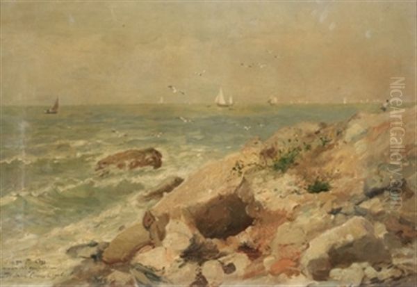 Vista Costera De Normandia Oil Painting by Maurice Francois Auguste Courant