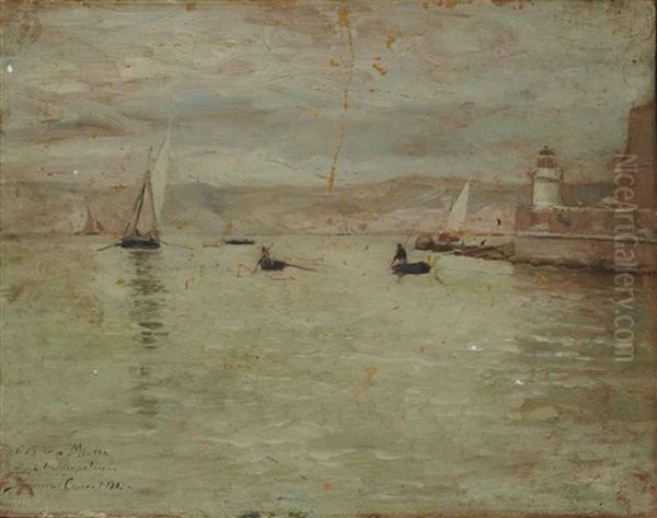 Port De Normandie Oil Painting by Maurice Francois Auguste Courant