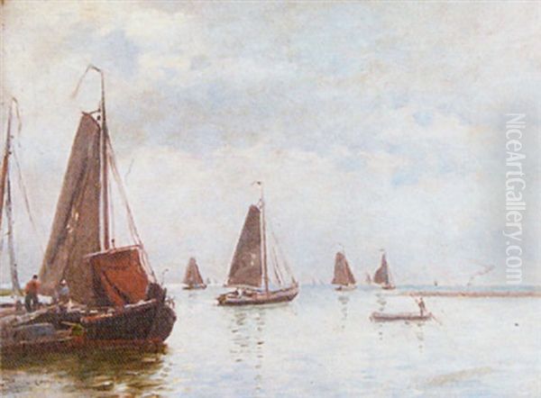 View Of Le Havre (?) Oil Painting by Maurice Francois Auguste Courant