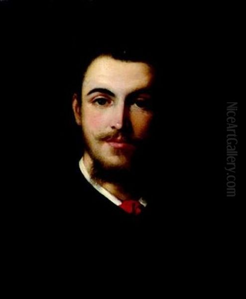 Portrait De Jeune Homme Oil Painting by Emile-Jean-Claude Courbe