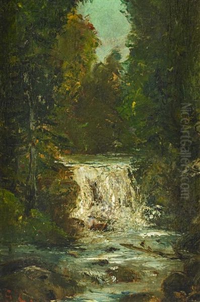 Wasserfall Im Walde Oil Painting by Gustave Courbet