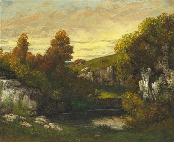 Waldbach Oil Painting by Gustave Courbet