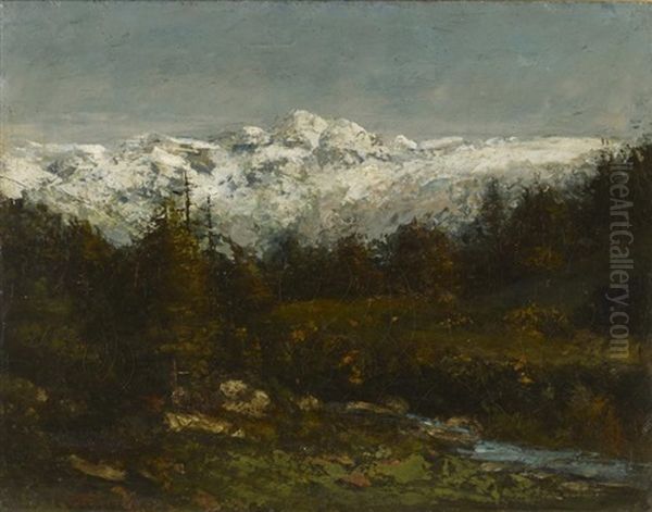 Paysage En Gruyere Suisse, 1875-1876 Oil Painting by Gustave Courbet