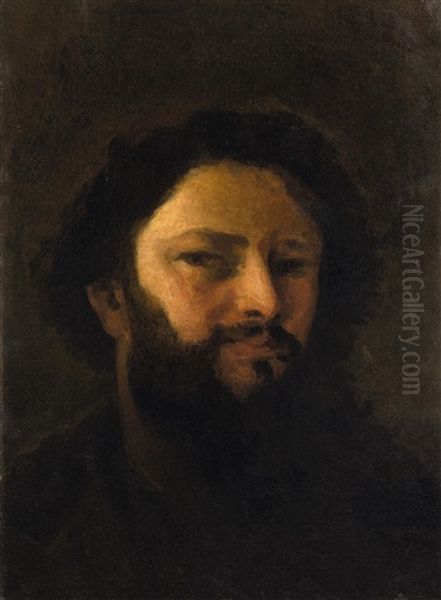 Autoportrait, Vers 1867 Oil Painting by Gustave Courbet