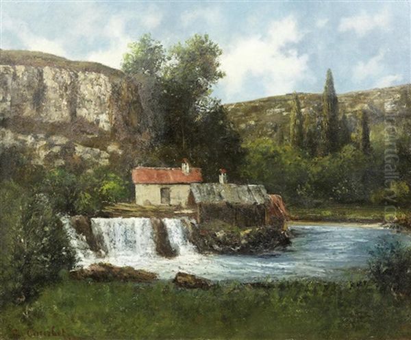 Moulin Dans La Vallee Jurassienne Oil Painting by Gustave Courbet