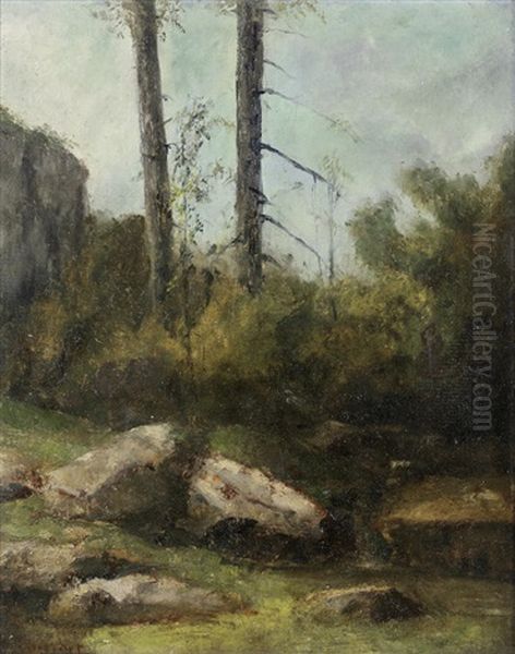 La Garenne De Bussac En Saintogne Oil Painting by Gustave Courbet