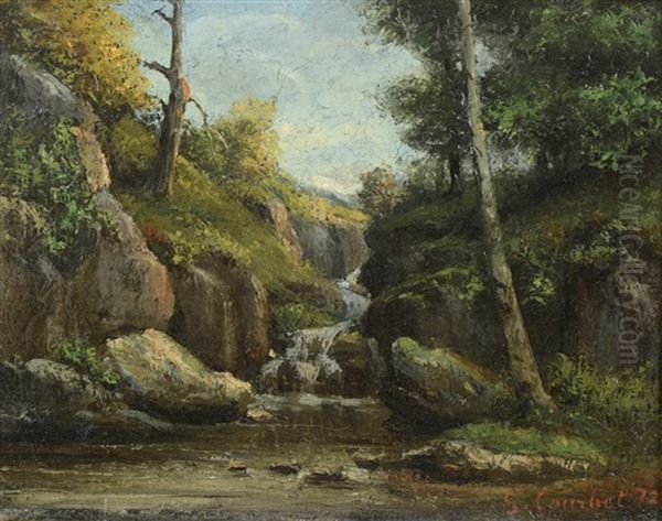 Riviere En Sous-bois Oil Painting by Gustave Courbet