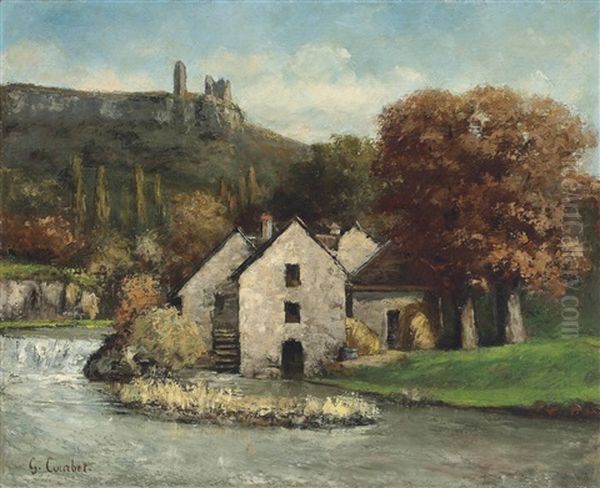 Le Moulin De Scey-en-varais Oil Painting by Gustave Courbet