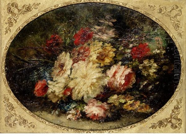 Still Lifes Of Flowers (+ 1 Others; 2 Works) Oil Painting by Gustave Courbet