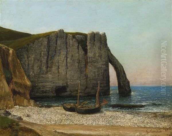 Falaises D'etretat Oil Painting by Gustave Courbet