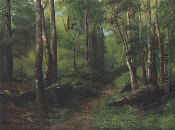 Path Through The Forest Oil Painting by Gustave Courbet