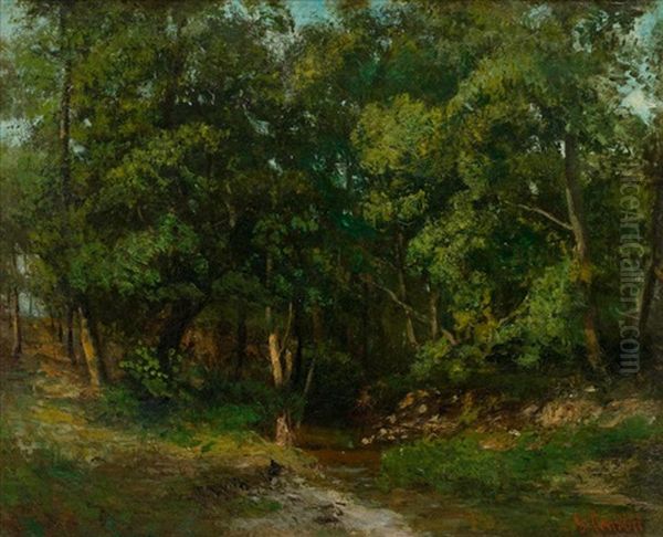 Waldlandschaft Oil Painting by Gustave Courbet