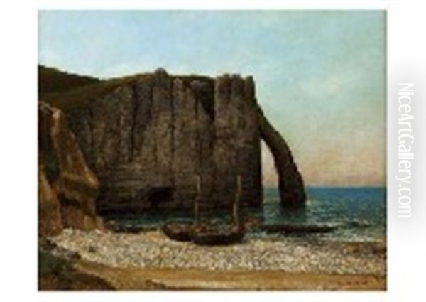 Falaises D'etretat Oil Painting by Gustave Courbet