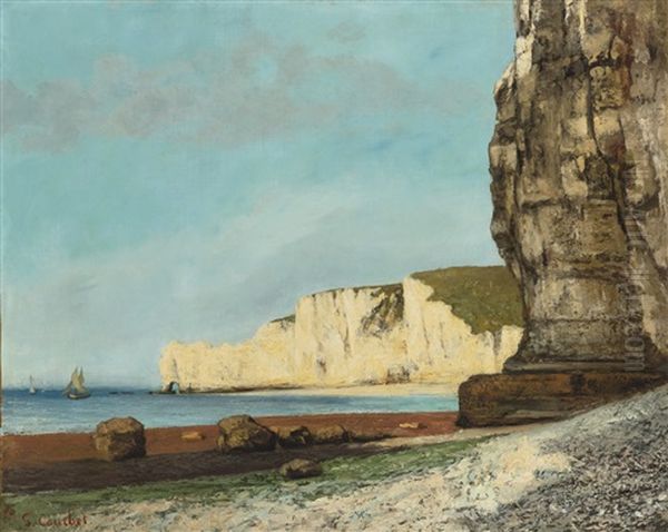 Etretat: Les Falaises Oil Painting by Gustave Courbet