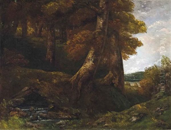 Entree De Foret Oil Painting by Gustave Courbet