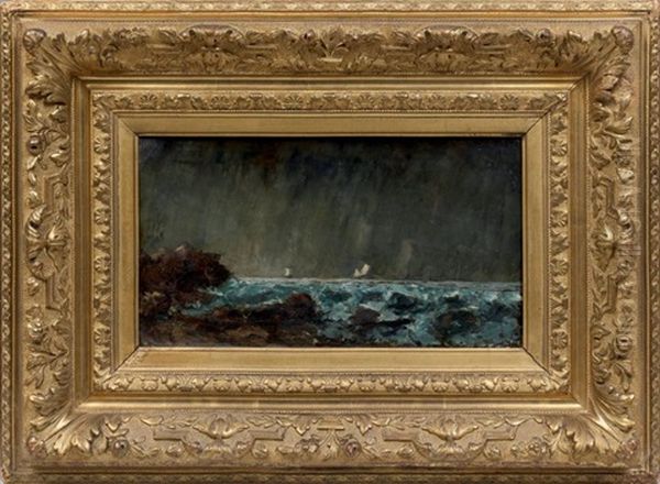 Marine, Gros Temps (collab.) Oil Painting by Gustave Courbet