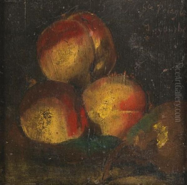 Nature Morte Aux Trois Peches Et A La Poire Oil Painting by Gustave Courbet