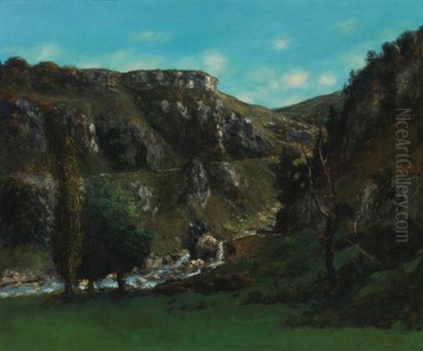 Vallee De La Loue Pres Mouthiers-haute-pierre Oil Painting by Gustave Courbet