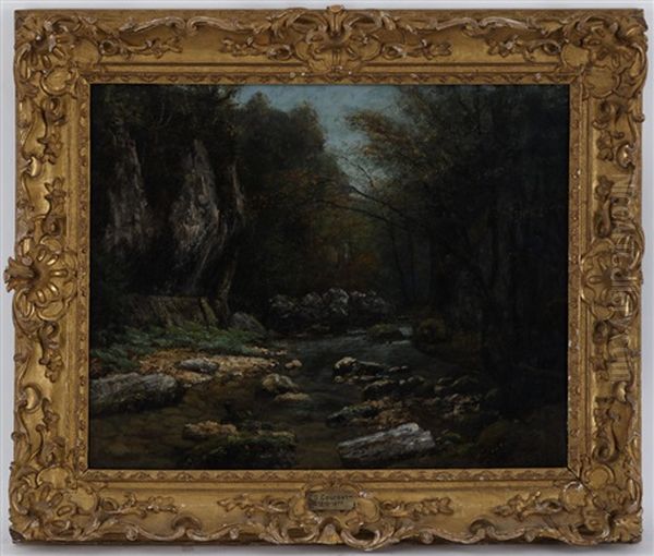 Oeuvre De Courbet Et Collaboration, Le Ruisseau De La Breme, Pres D'ornans Au Puits-noir Oil Painting by Gustave Courbet