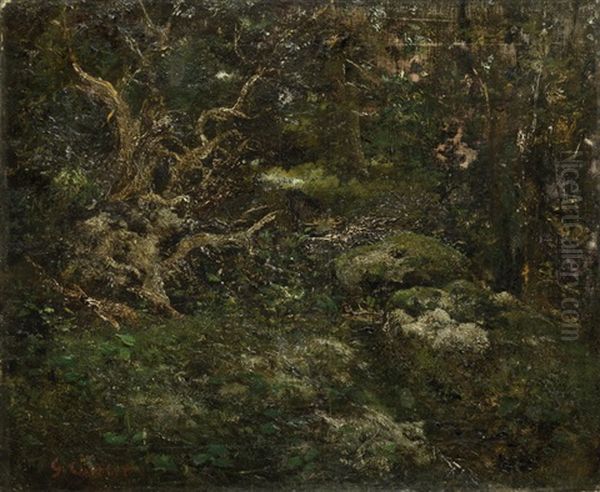 Le Sous-bois (collab. W/workshop) Oil Painting by Gustave Courbet