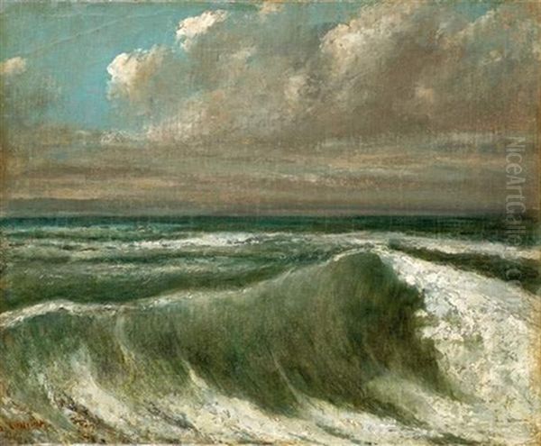 La Vague (collab. W/cherubino Pata) Oil Painting by Gustave Courbet