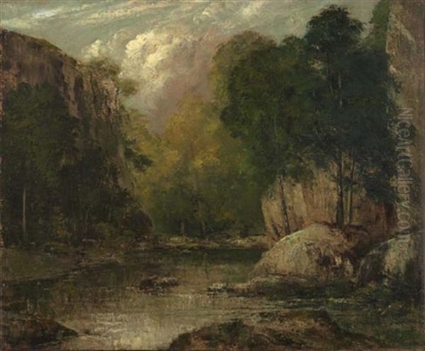 Waldbach Im Jura Oil Painting by Gustave Courbet