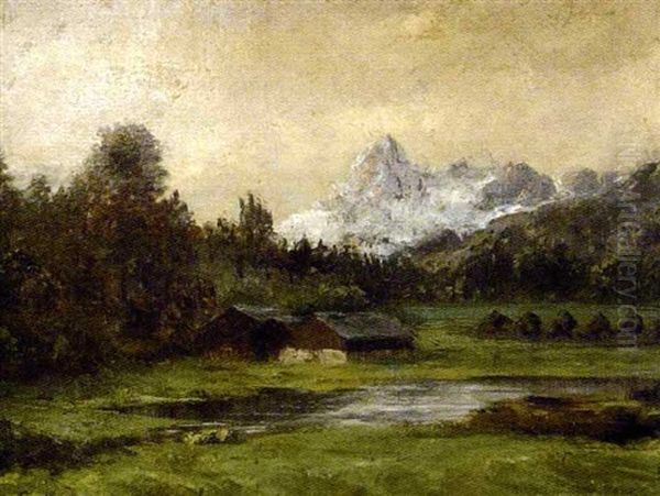 Maison Dans Un Paysage De Montagne Suisse Oil Painting by Gustave Courbet