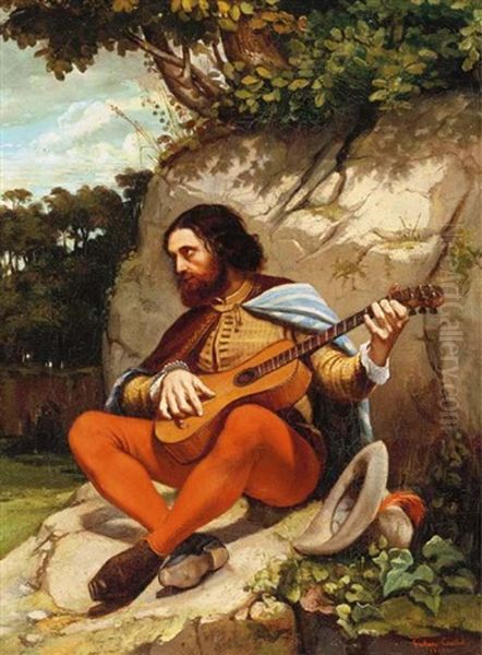 Guitarrero Oil Painting by Gustave Courbet