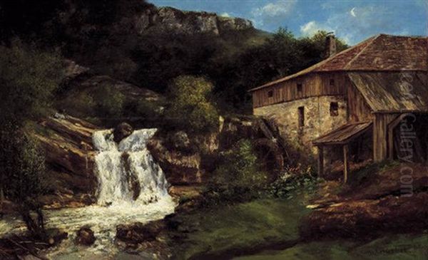 Le Moulin De Longeville Oil Painting by Gustave Courbet