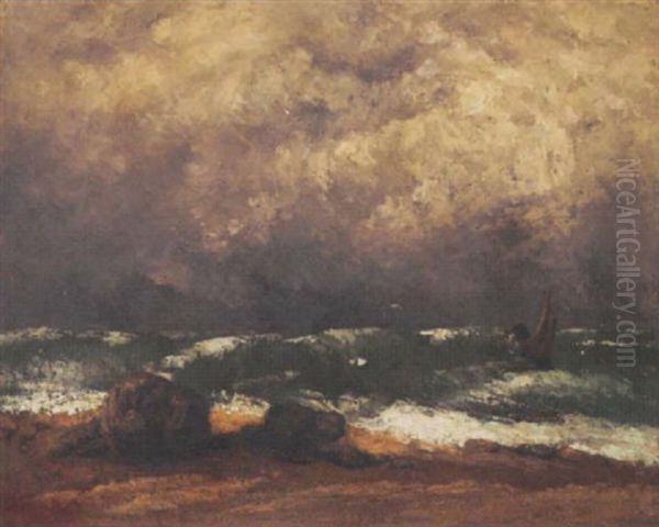 Le Bateau Dans La Tempete by Gustave Courbet