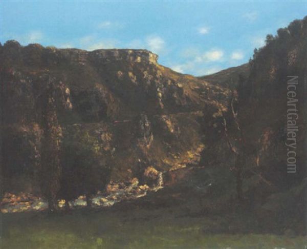 La Vallee De La Loue, Pres D'ornans Oil Painting by Gustave Courbet