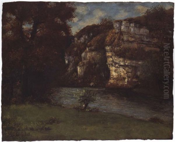 Flusslandschaft Mit Felsen (jura-landschaft) Oil Painting by Gustave Courbet