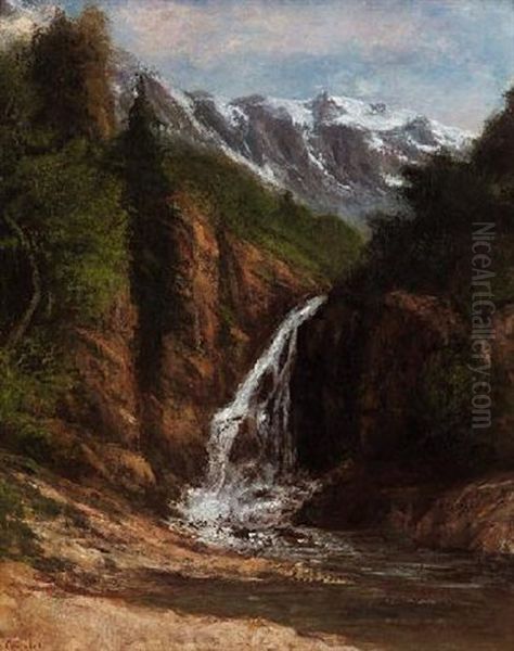 Wasserfall Im Jura-gebirge Oil Painting by Gustave Courbet