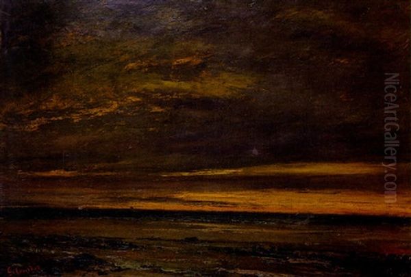 Bord De Plage Oil Painting by Gustave Courbet