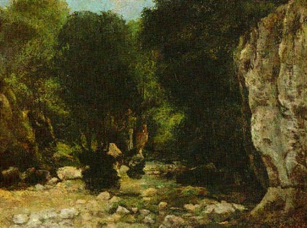 Les Puits Noir, La Vallee De La Breme Oil Painting by Gustave Courbet