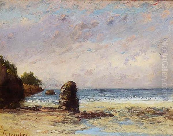 Falaises En Normandie Oil Painting by Gustave Courbet