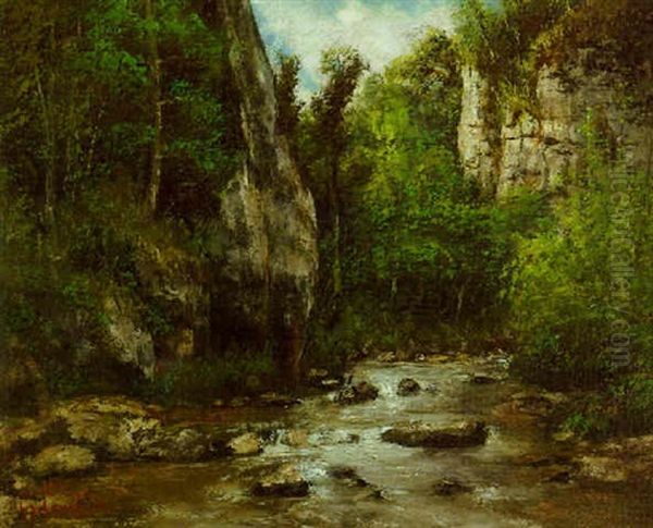 Paysage Proche Du Puit Noir, Pres D'ornans Oil Painting by Gustave Courbet