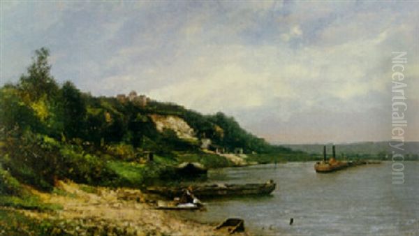 Les Environs De Creteil Oil Painting by Gustave Courbet