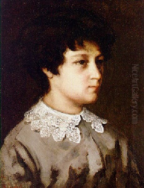 Portrait D'une Jeune Fille De Salins Oil Painting by Gustave Courbet