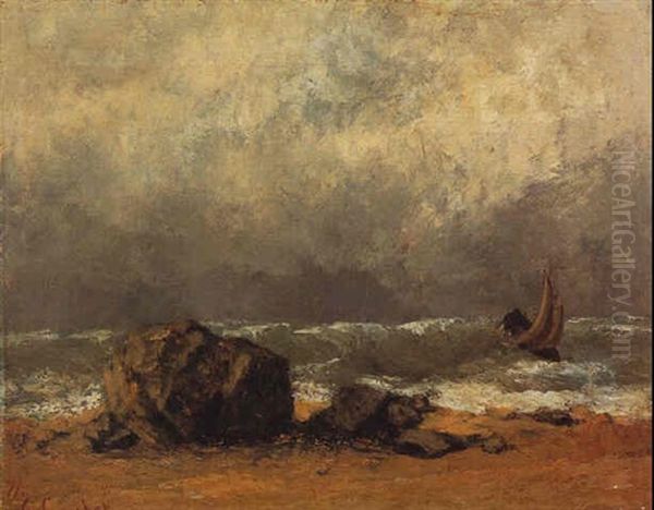 Marine, Gros Temps Oil Painting by Gustave Courbet